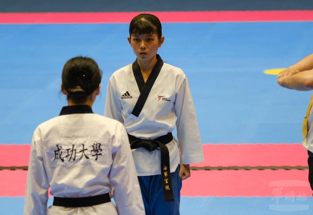 李宗澐目前就讀海軍官校二年級，練習跆拳道將近10年的時間。（海軍官校提供）