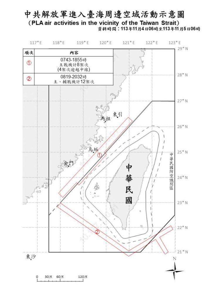 中共機艦續於臺海周邊活動　國軍嚴密監控應處