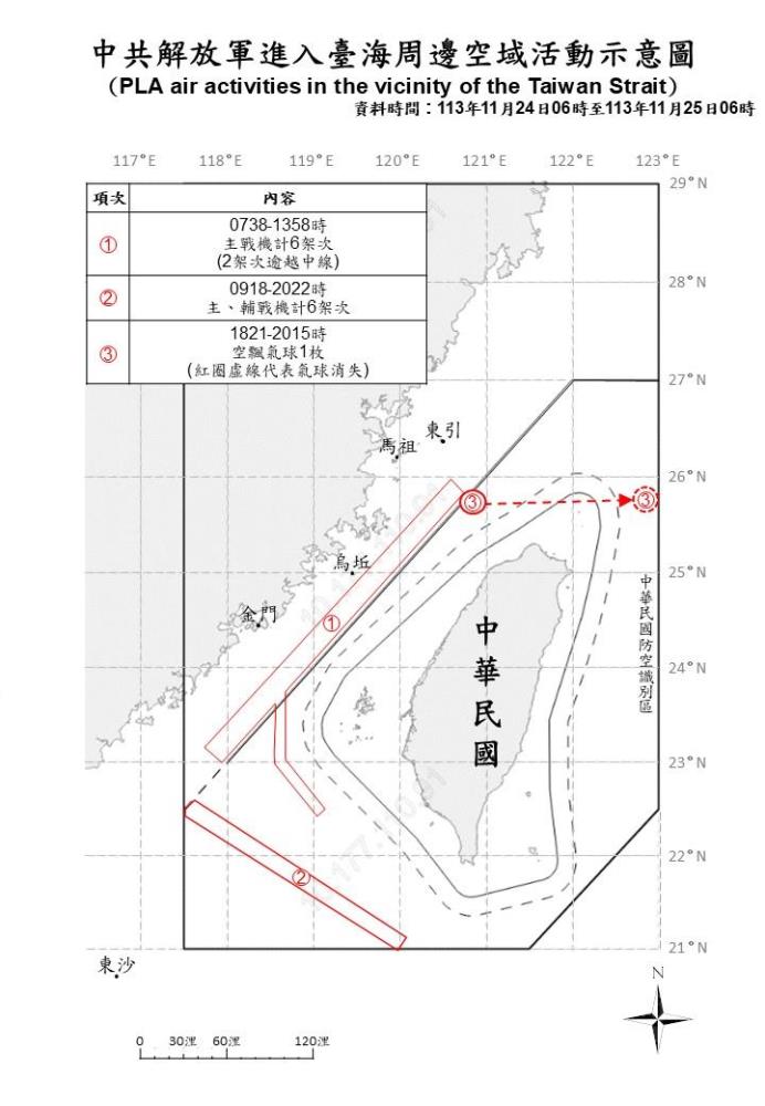 中共機艦臺海周邊活動　國軍嚴密監控應處