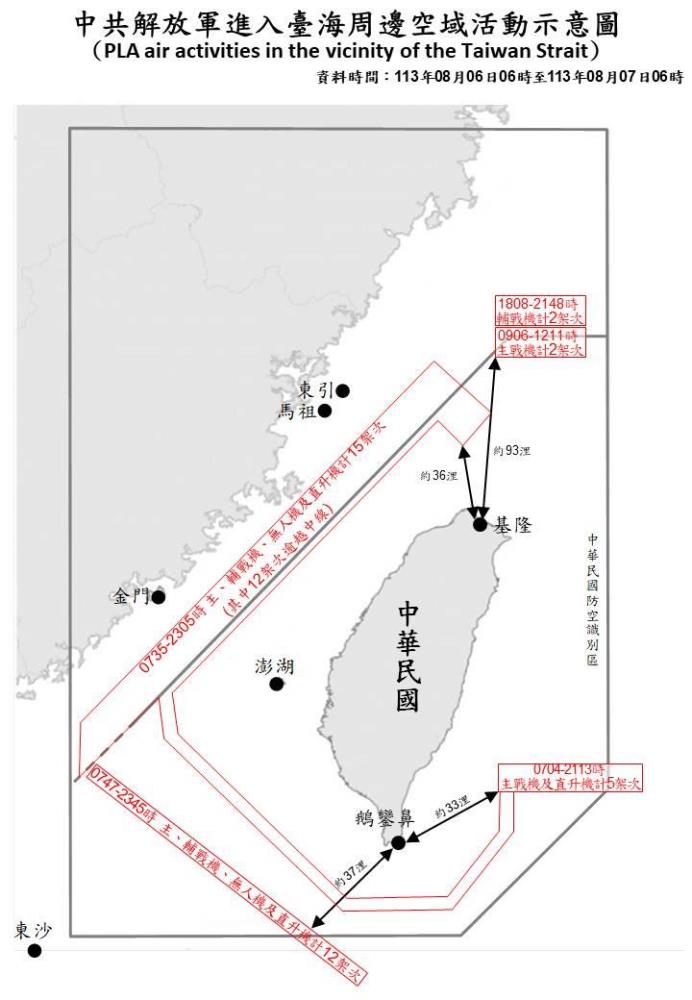 中共機艦臺海周邊活動　國軍嚴密監控應處