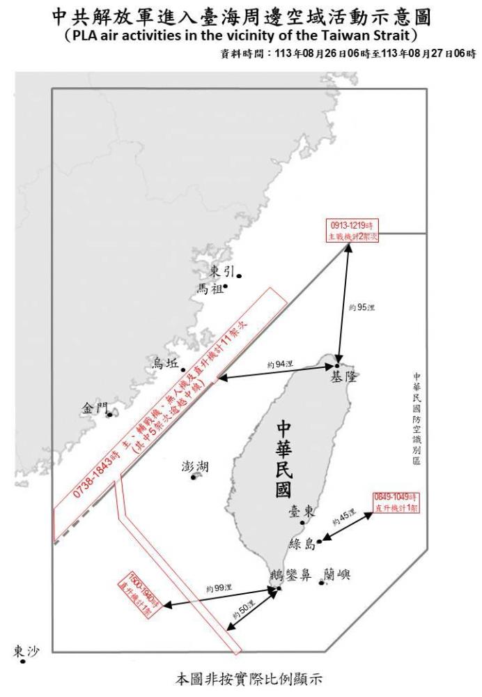 中共機艦臺海周邊活動　國軍嚴密監控應處