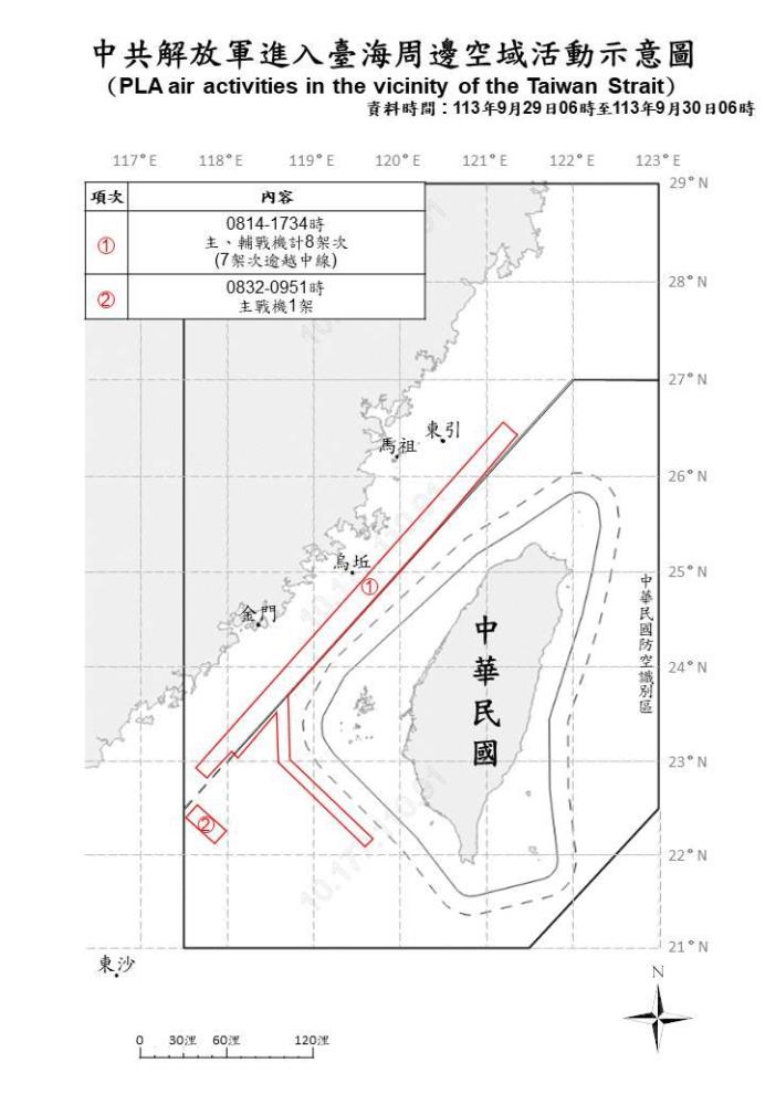 中共機艦臺海周邊活動　國軍嚴密監控應處