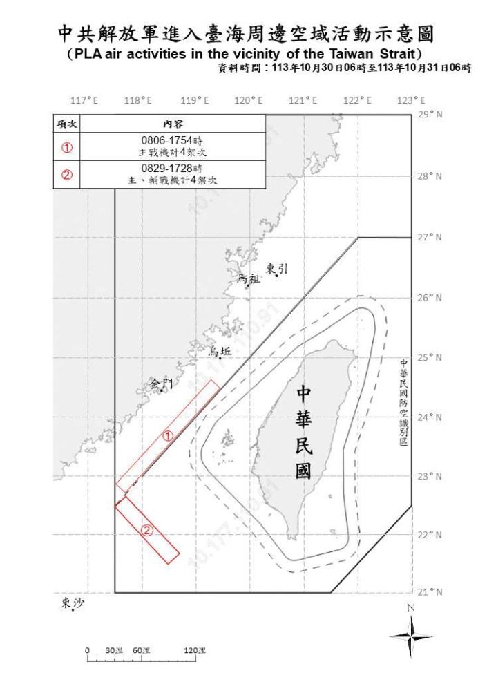 中共機艦臺海周邊活動　國軍嚴密監控應處