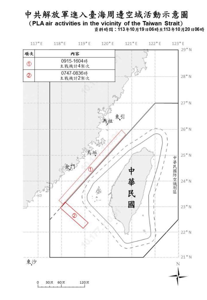 中共機艦臺海周邊活動　國軍嚴密監控應處