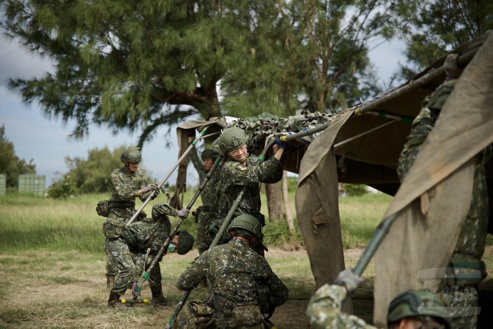 陸軍機步第269旅實施指揮所開設與轉移訓練。（陸軍機步第269旅提供）